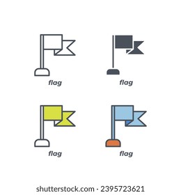 Vector sign of the flag symbol isolated on a white background. icon color editable.
