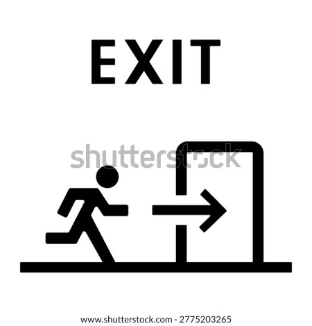 Vector sign in flat style fire escape exit