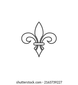 Vector sign of the fleur de lis heraldic symbol is isolated on a white background. fleur de lis heraldic icon color editable.