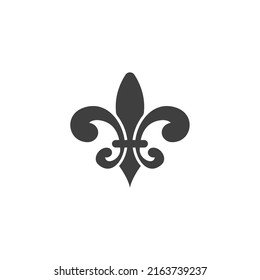 Vector sign of the fleur de lis heraldic symbol is isolated on a white background. fleur de lis heraldic icon color editable.