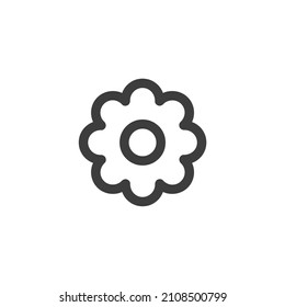El símbolo vectorial de la flor está aislado en un fondo blanco. color de icono de flor editable.