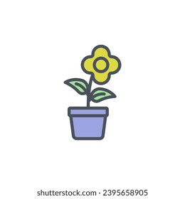 Vector sign of the flower symbol isolated on a white background. icon color editable.