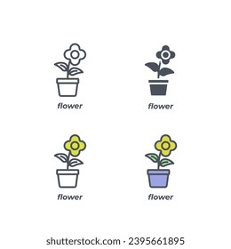 Signo vectorial del símbolo de la flor aislado en un fondo blanco. color de icono modificable.