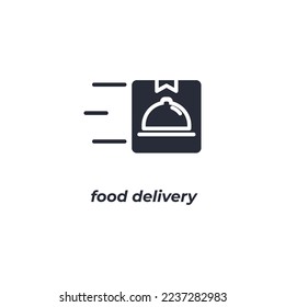 Vector sign food delivery symbol is isolated on a white background. icon color editable.