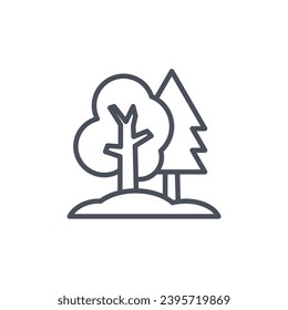 Vector sign of the forest symbol isolated on a white background. icon color editable.