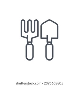 Vector sign of the fork and trowel symbol isolated on a white background. icon color editable.