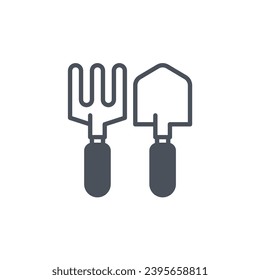 Vector sign of the fork and trowel symbol isolated on a white background. icon color editable.