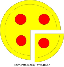 Vector sign in the form of pizza
