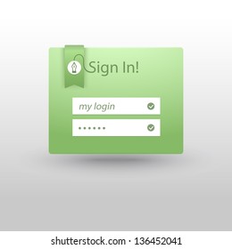 Vector sign in form for web with login and password