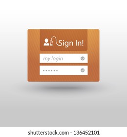 Vector sign in form for web with login and password