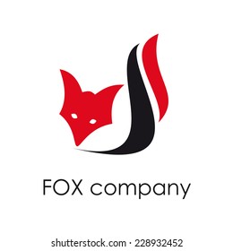 Vector sign Fox. Concept of cunning