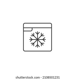 Vector sign of the freezer symbol is isolated on a white background. freezer icon color editable.