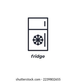 Vector sign fridge symbol is isolated on a white background. icon color editable.