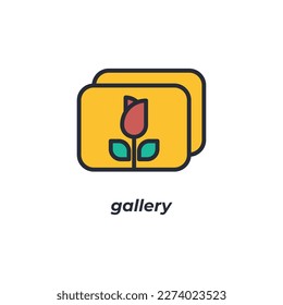 Vector sign gallery symbol is isolated on a white background. icon color editable.