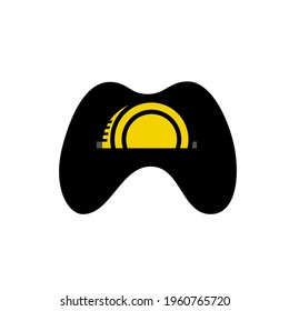 vector sign game controller with a coin in it