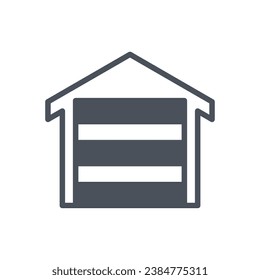 Vector sign of the garage symbol isolated on a white background. icon color editable.