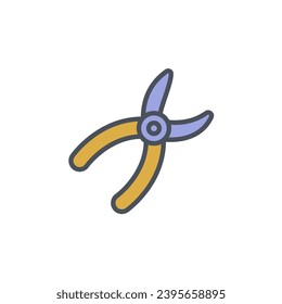 Vector sign of the garden pruner symbol isolated on a white background. icon color editable.