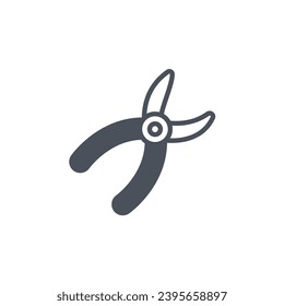 Vector sign of the garden pruner symbol isolated on a white background. icon color editable.