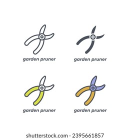 Vector sign of the garden pruner symbol isolated on a white background. icon color editable.