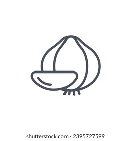 Vector sign of the garlic symbol isolated on a white background. icon color editable.