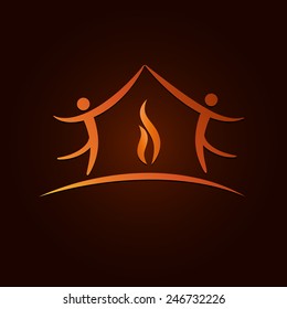 Vector sign Gas and family 