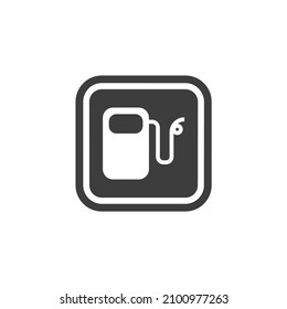 Vector sign of the gas station symbol is isolated on a white background. gas station icon color editable.