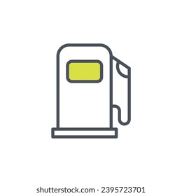 Vektorzeichen des Tankstellensymbols einzeln auf weißem Hintergrund. Symbolfarbe editierbar.