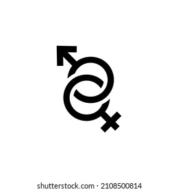 Das Vektorzeichen des Gender-Symbols ist einzeln auf weißem Hintergrund. Gender-Symbol-Farbe editierbar.