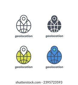 Signo vectorial del símbolo de geolocalización aislado en un fondo blanco. color de icono modificable.