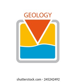 Vector sign geologist. Search of water