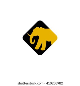 Vector of sign / geometrical shape / elephant. Business icon for the company. Logo for Building / Industry / Construction machinery. Abstract symbol of elephant. Vector illustration.