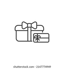 Vector sign of the gift card symbol is isolated on a white background. gift card icon color editable.