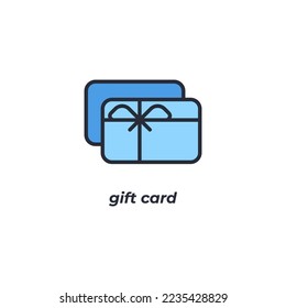 Vector sign gift card symbol is isolated on a white background. icon color editable.