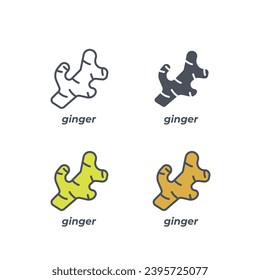 Vector sign of the ginger symbol isolated on a white background. icon color editable.