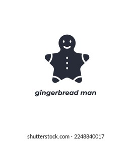 Vector sign gingerbread man symbol is isolated on a white background. icon color editable.