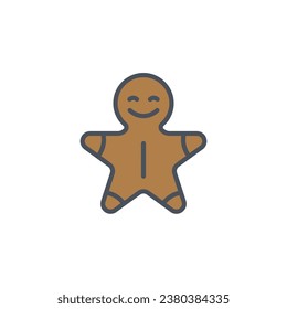 Vector sign of the gingerbread man symbol isolated on a white background. icon color editable.
