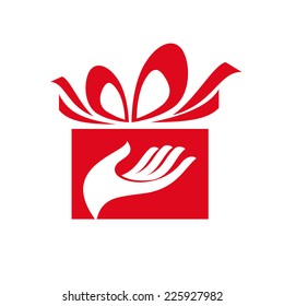 Vector sign give a gift