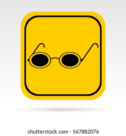 Vector sign of glasses for a blind man. It can be used as an information sticker.
