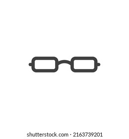 Vector sign of the Glasses symbol is isolated on a white background. Glasses icon color editable.