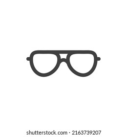 El signo vectorial del símbolo Glasses está aislado en un fondo blanco. Color del icono de lentes editable.
