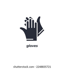 Vector sign gloves symbol is isolated on a white background. icon color editable.