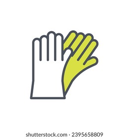 Vector sign of the gloves symbol isolated on a white background. icon color editable.