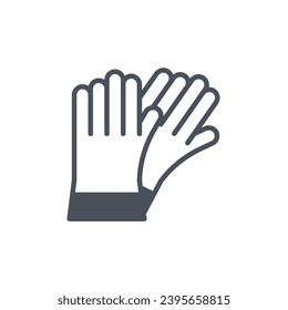 Vector sign of the gloves symbol isolated on a white background. icon color editable.