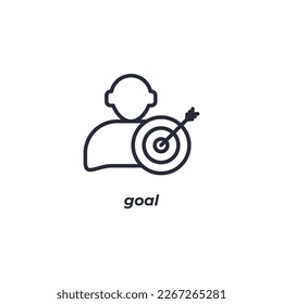 Vector sign goal symbol is isolated on a white background. icon color editable.