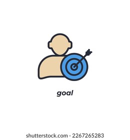El símbolo del objetivo de signo del vector se aísla en un fondo blanco. color de icono modificable.