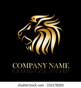 Vector Sign Golden Lion Stock Vector Royalty Free