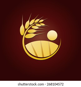Vector sign golden wheat