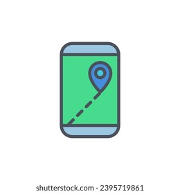 Vector sign of the gps tracking symbol isolated on a white background. icon color editable.