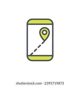 Vektorzeichen des GPS-Kontrollzeichens einzeln auf weißem Hintergrund. Symbolfarbe editierbar.