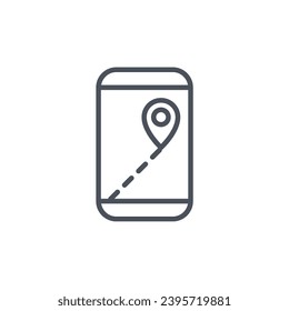 Signo vectorial del símbolo de seguimiento gps aislado en un fondo blanco. color de icono modificable.